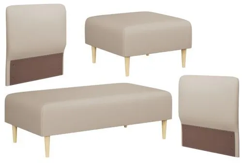 Основные модули - пуф, кушетка и боковина РИККЕ. Универсальная боковина выполняет роль спинки и/или подлокотника Основные модули - пуф, кушетка и боковина РИККЕ. Универсальная боковина выполняет роль спинки и/или подлокотника